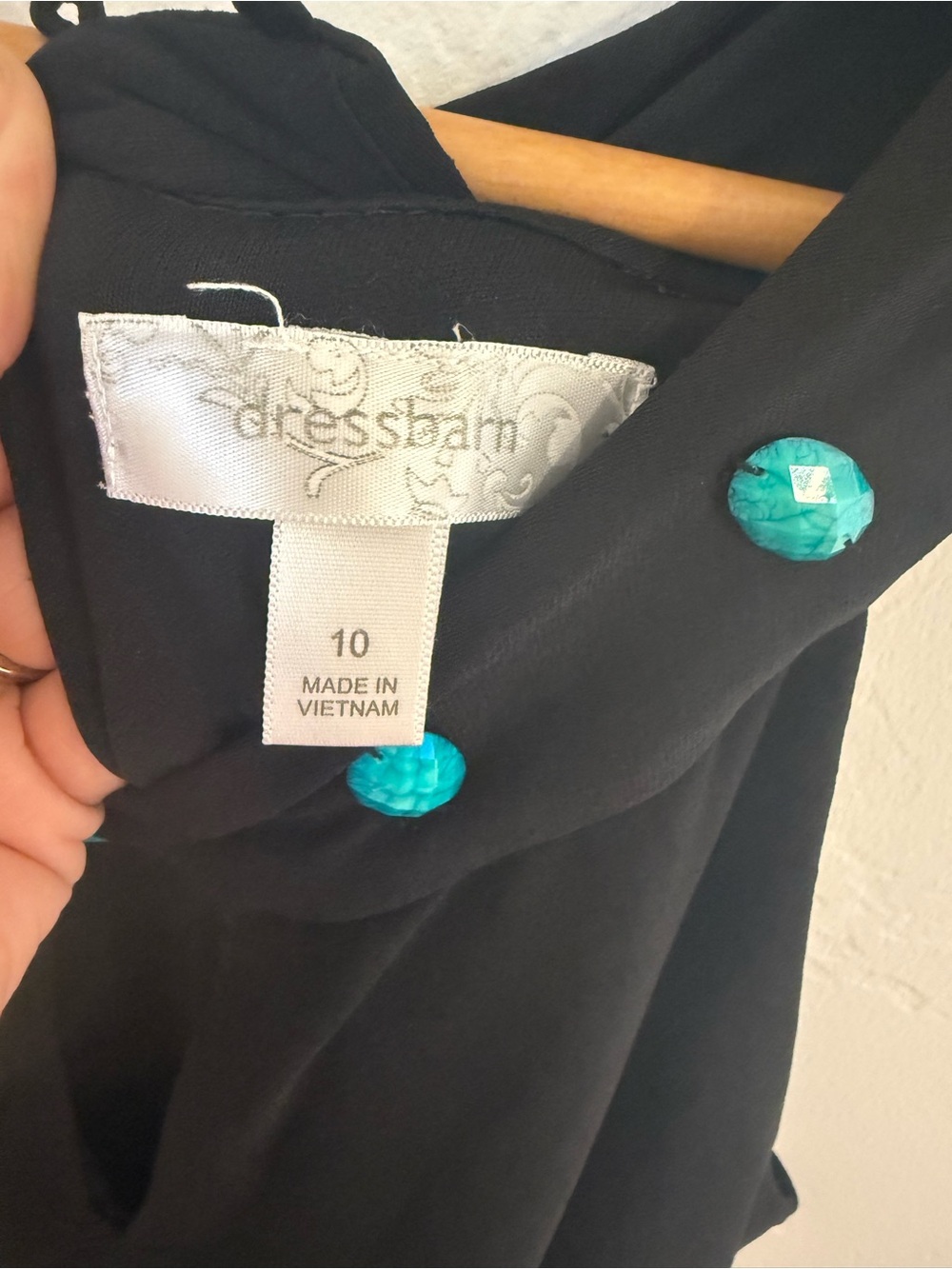 DressBarn Black & Blue Embellished Sleeveless Maxi Dress Size 10 - Picture 4 of 5